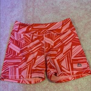 Red and Pink Biker Shorts